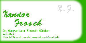 nandor frosch business card