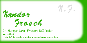 nandor frosch business card